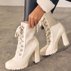 Shandee Knit Combat Booties